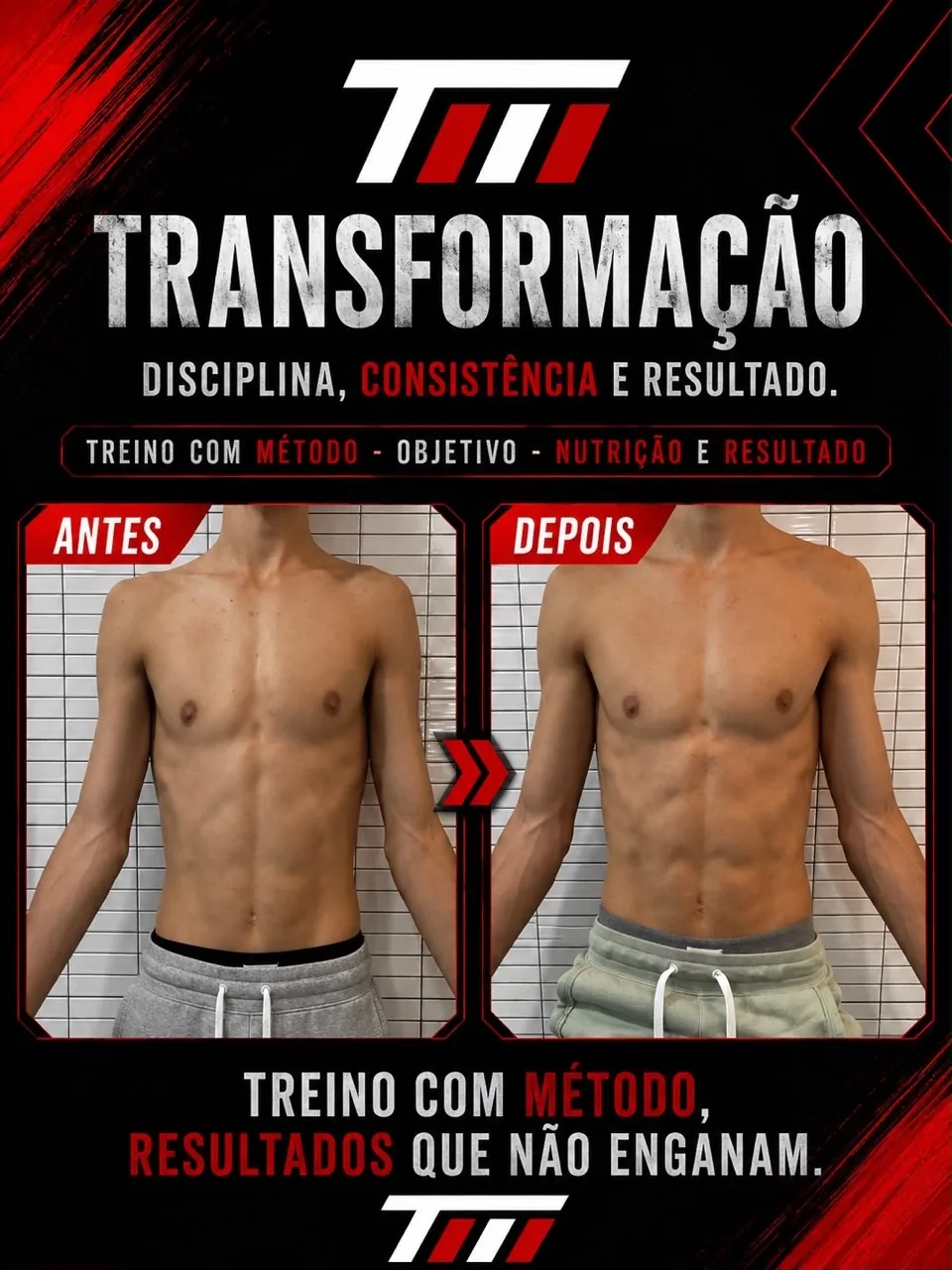 Antes e depois — transformação 3